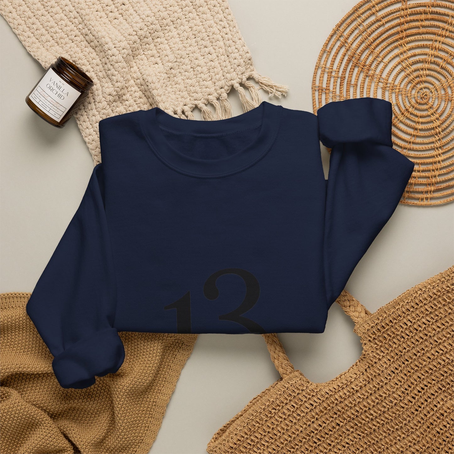 Crewneck Sweatshirt - Minimal '13' Graphic Classic