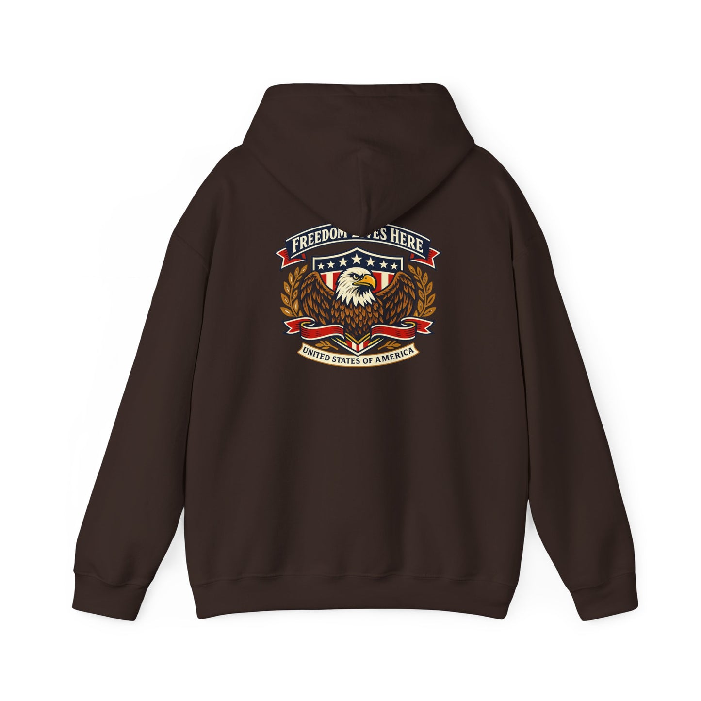 Patriotic Eagle Freedom Hoodie — USA Crest Back Design