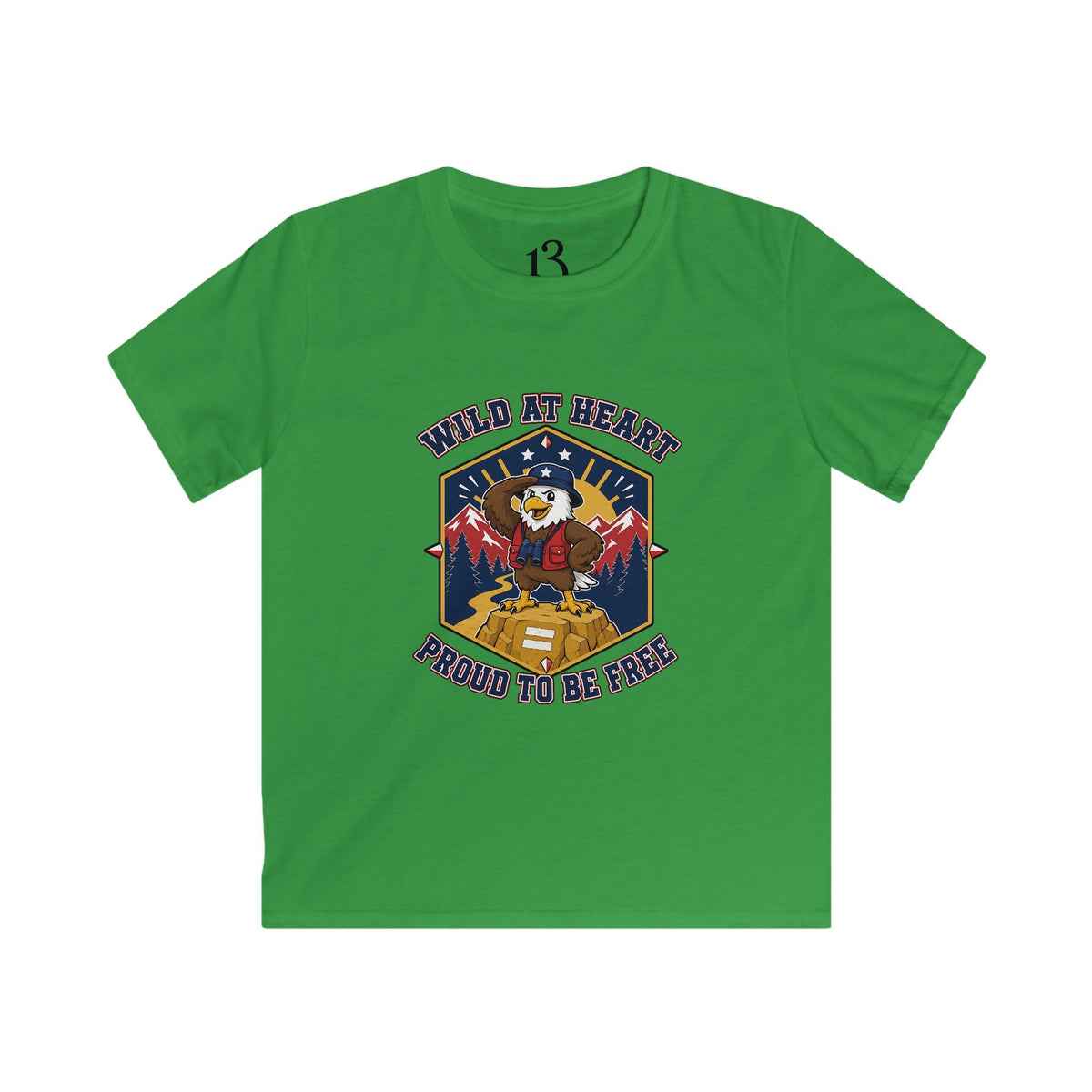 Kids Tee — "Wild at Heart, Ready to Be Free" Adventure Bear Graphic