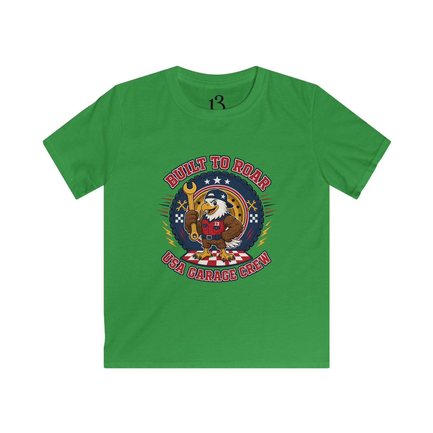 Kids Tee — "Born to Roar" USA Gator Crew Patriotic Cartoon T-Shirt