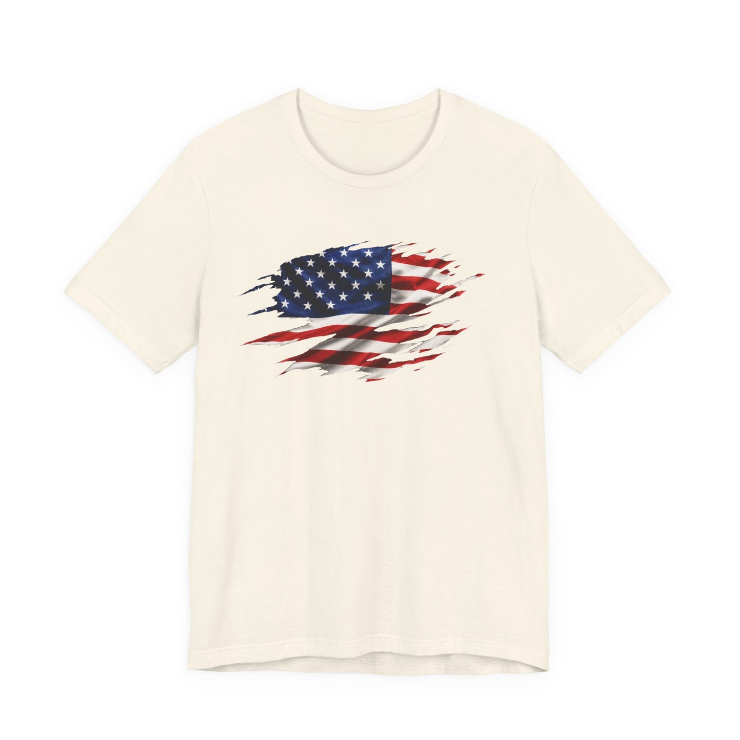 Ripped American Flag T-Shirt — Distressed USA Patriotic Tee for 4th of July