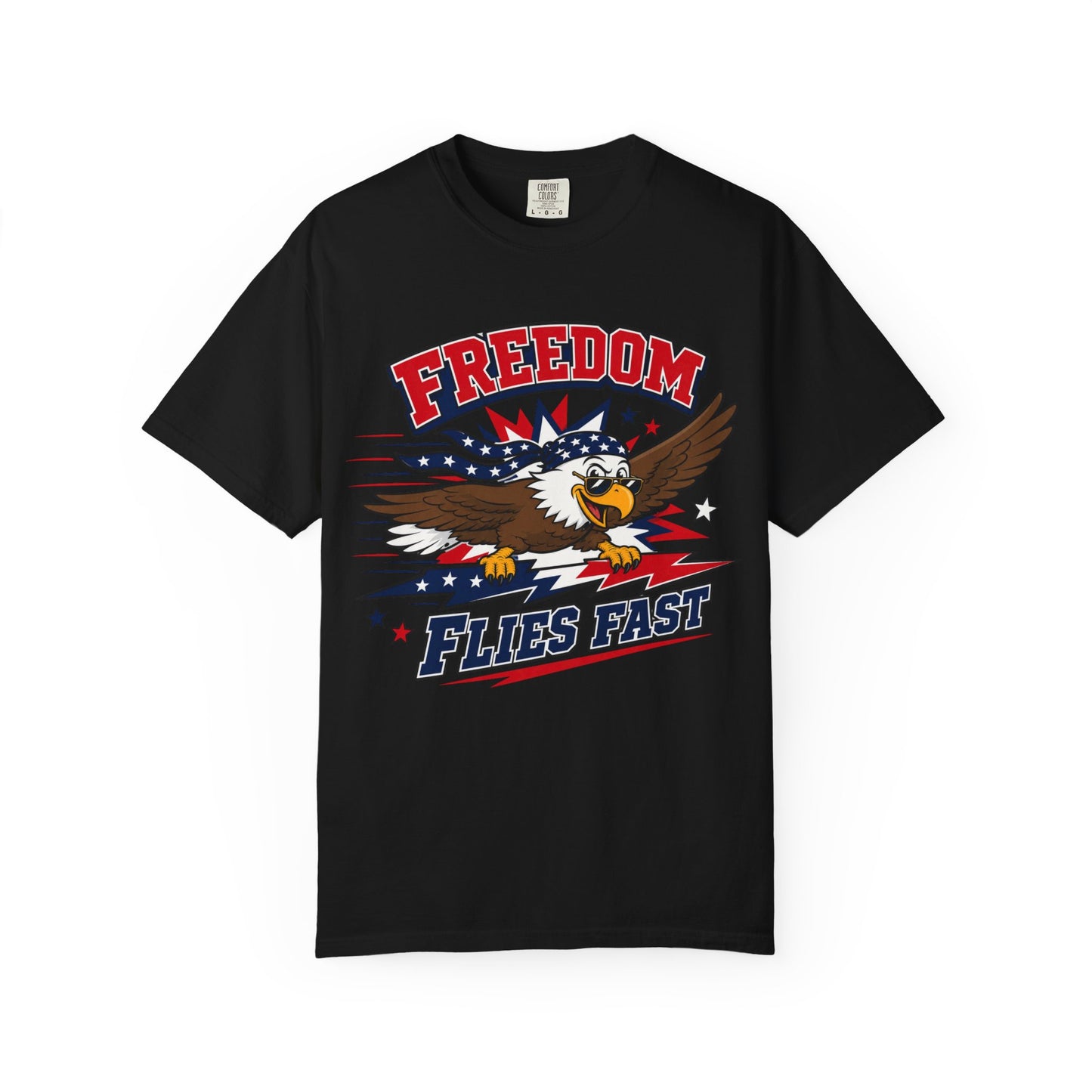 Freedom Flies Fast T-Shirt — Patriotic Eagle Graphic Tee