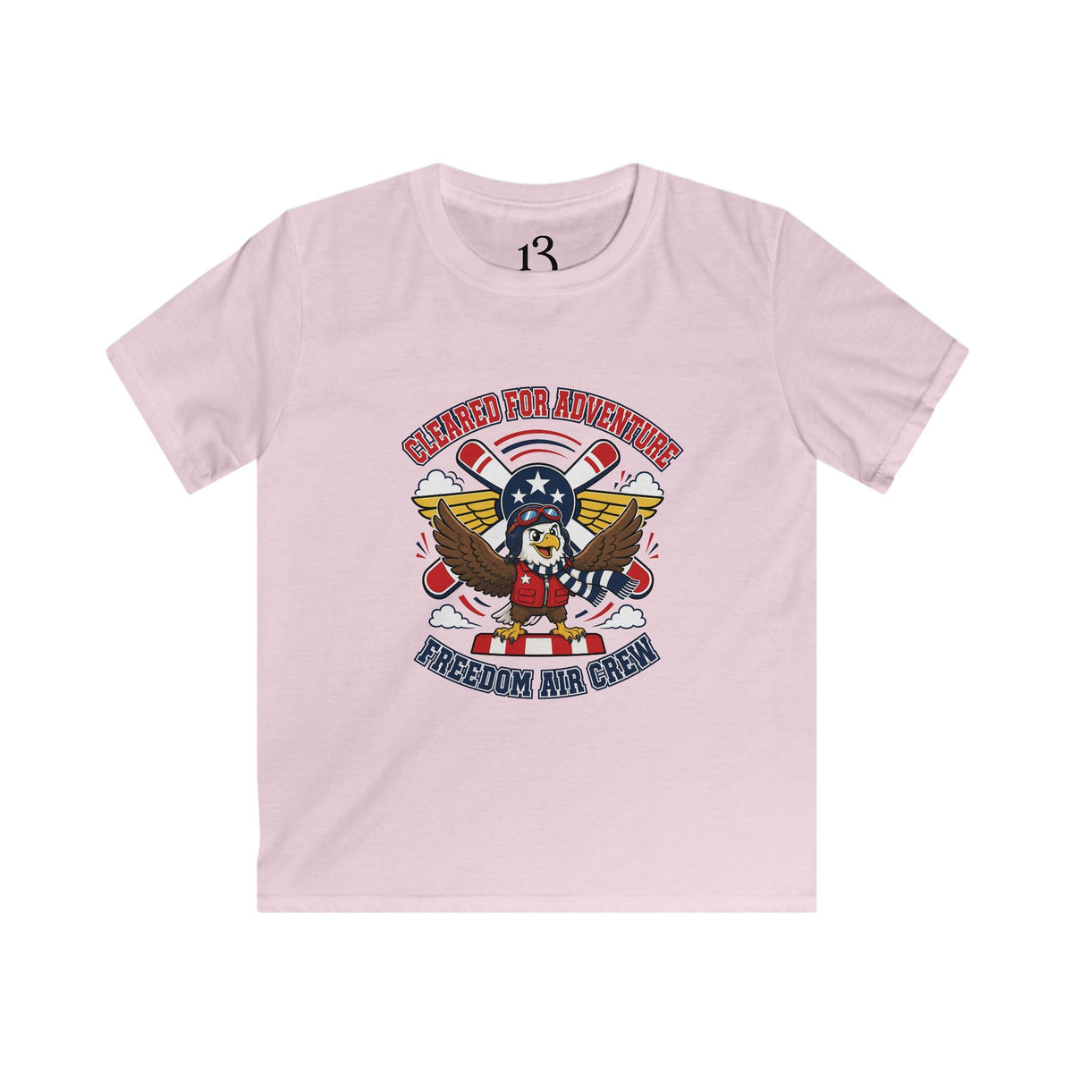 Kids Tee — Patriotic Eagle Aviation Fan "Freedom Air Crew"