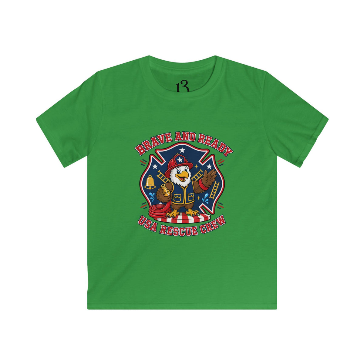 Kids Tee — Brave and Ready Fire Rescue Crew Graphic