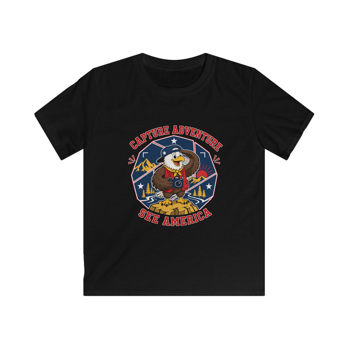 Kids Adventure Tee — "Capture Adventure, See America" Eagle Graphic