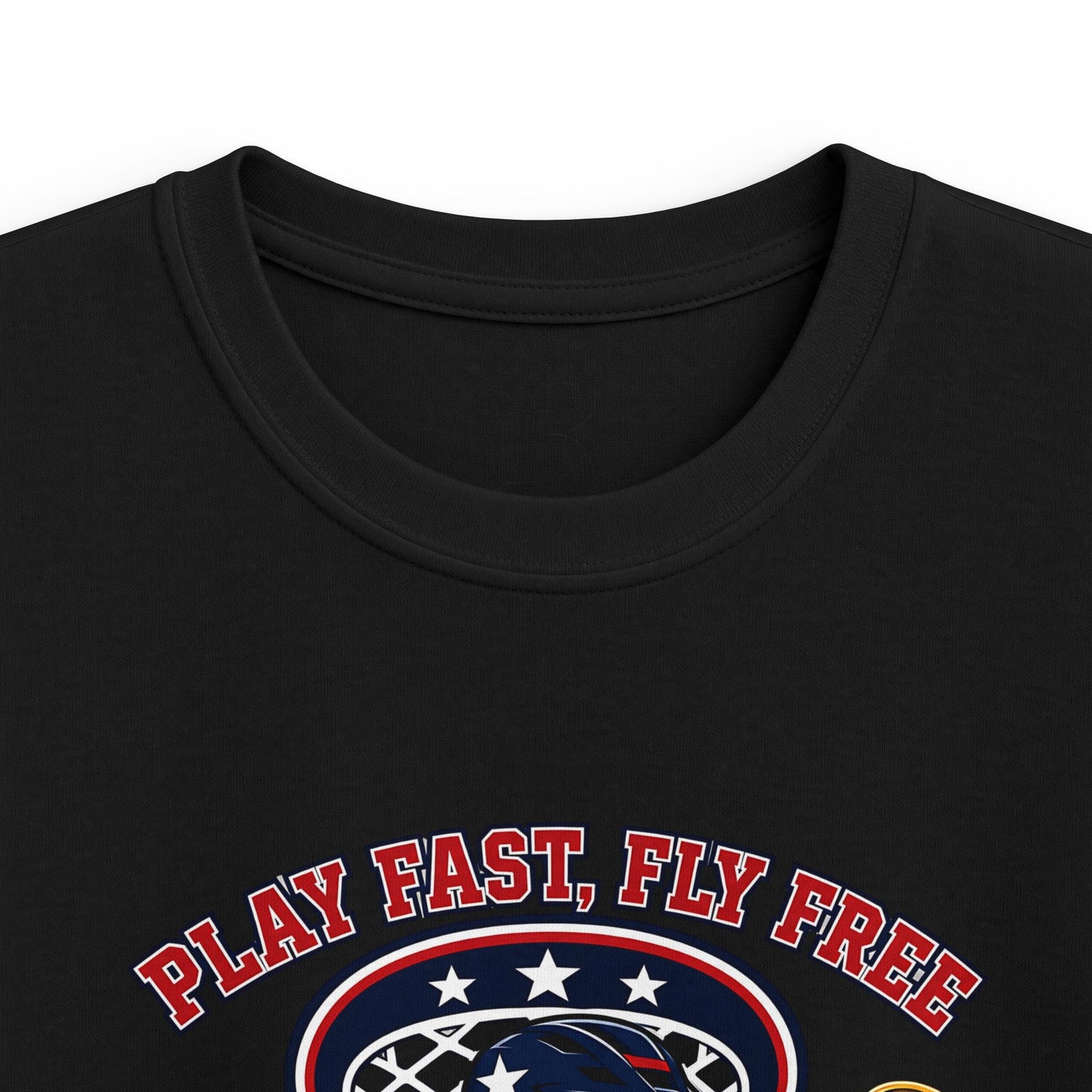 Kids Lacrosse Tee - 'Play Fast, Hit Hard' Eagle Lacrosse Graphic Shirt