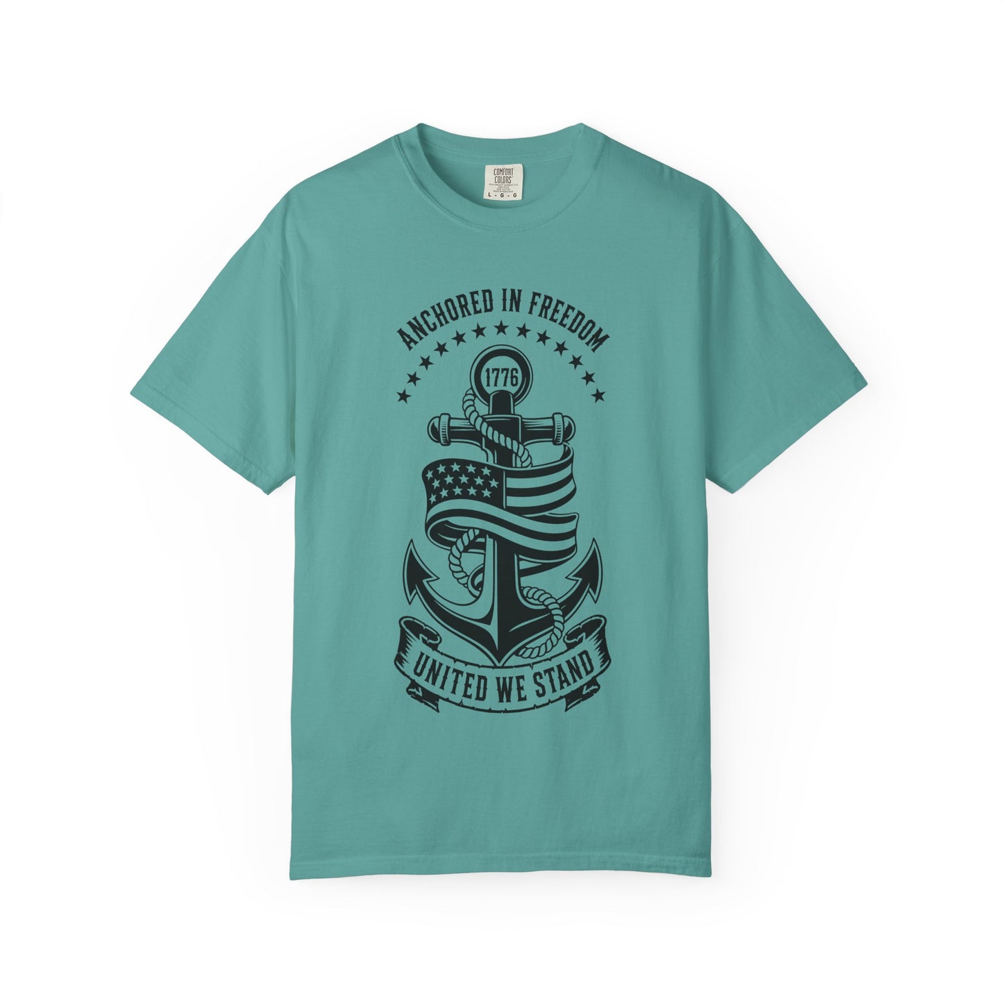 Anchored in Freedom T-Shirt — "United We Stand" Patriotic Anchor Tee