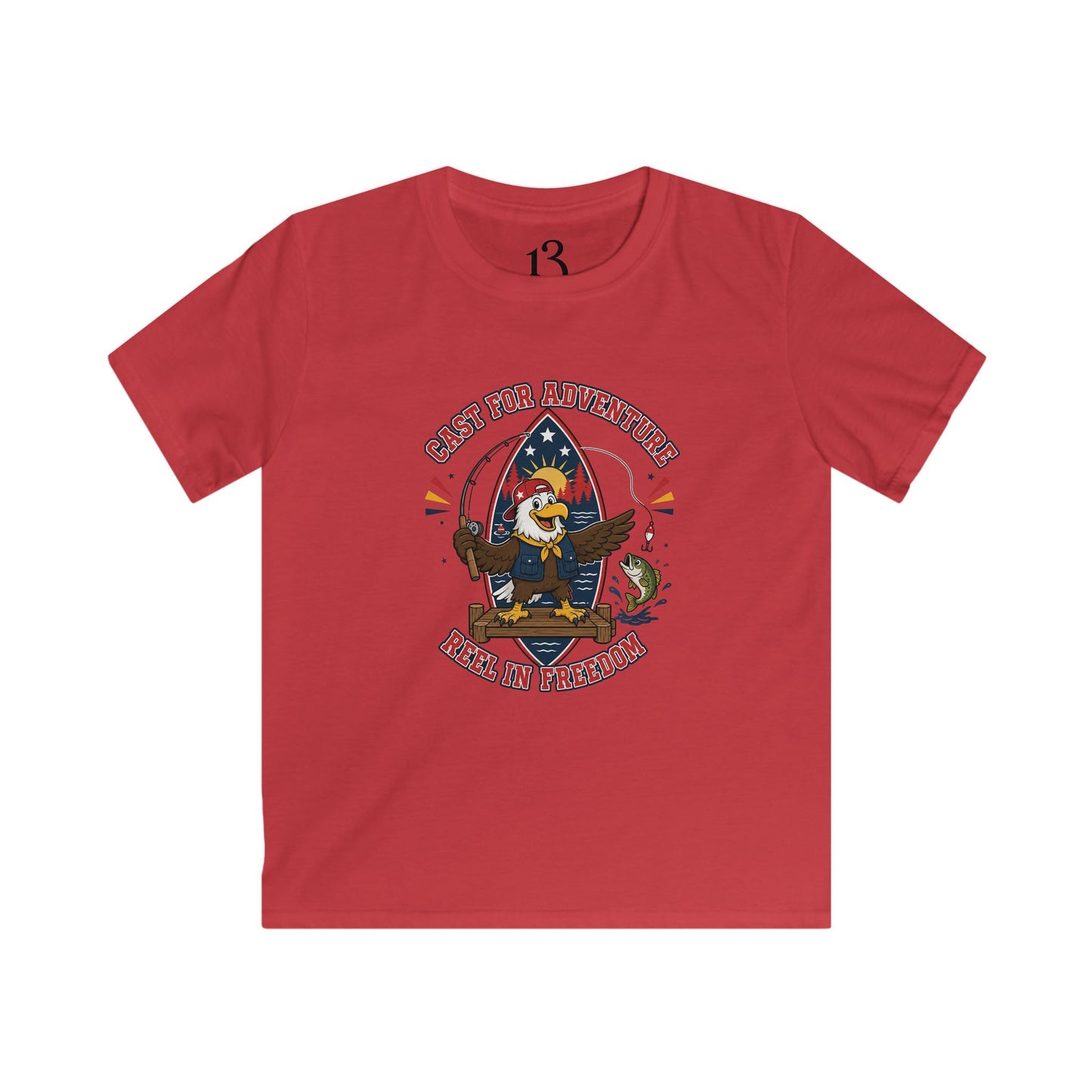 Kids Tee - "Born for Adventure, Raised by Freedom" Eagle Graphic