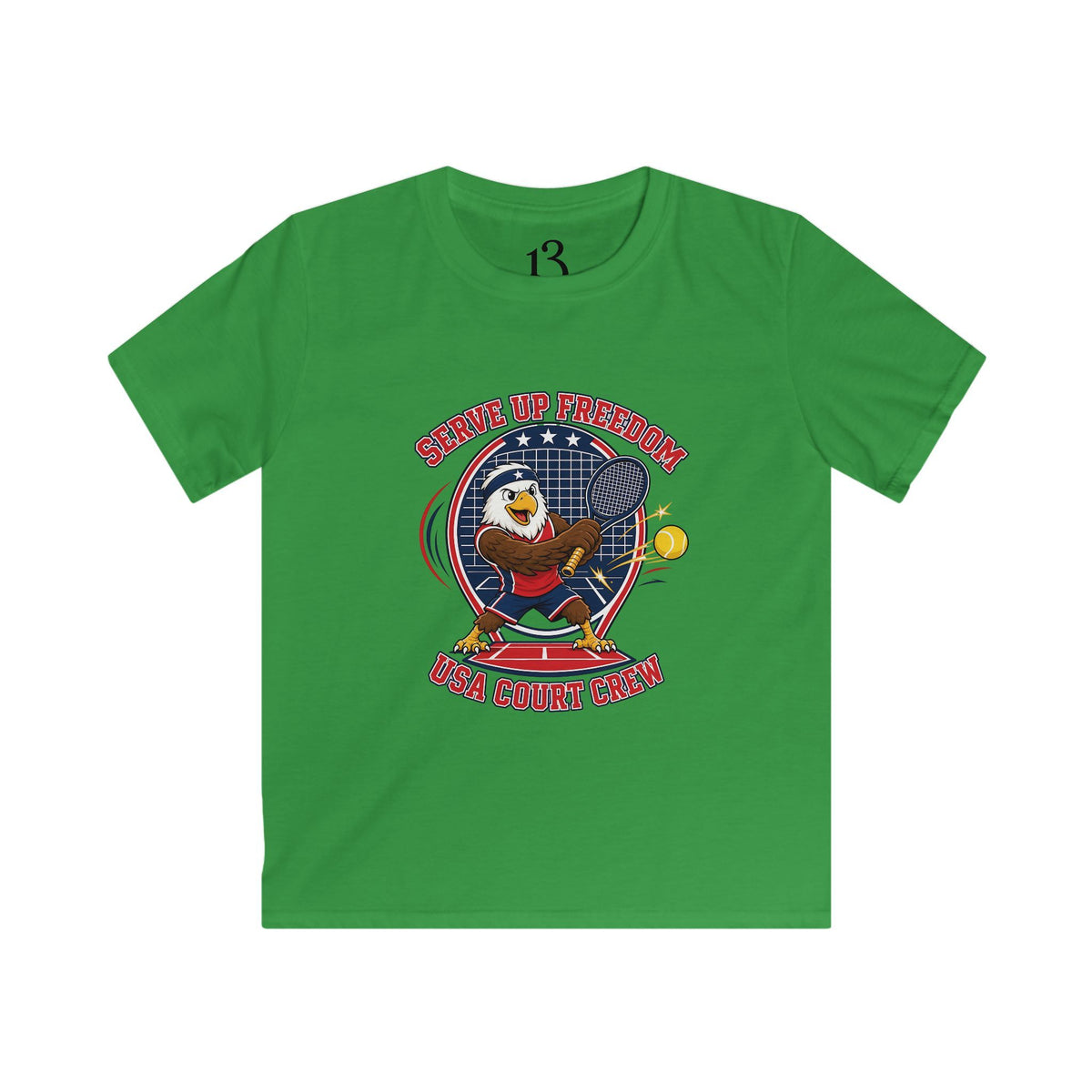 Kids Tee — 'Swing Up Freedom' Tennis Graphic Youth Shirt