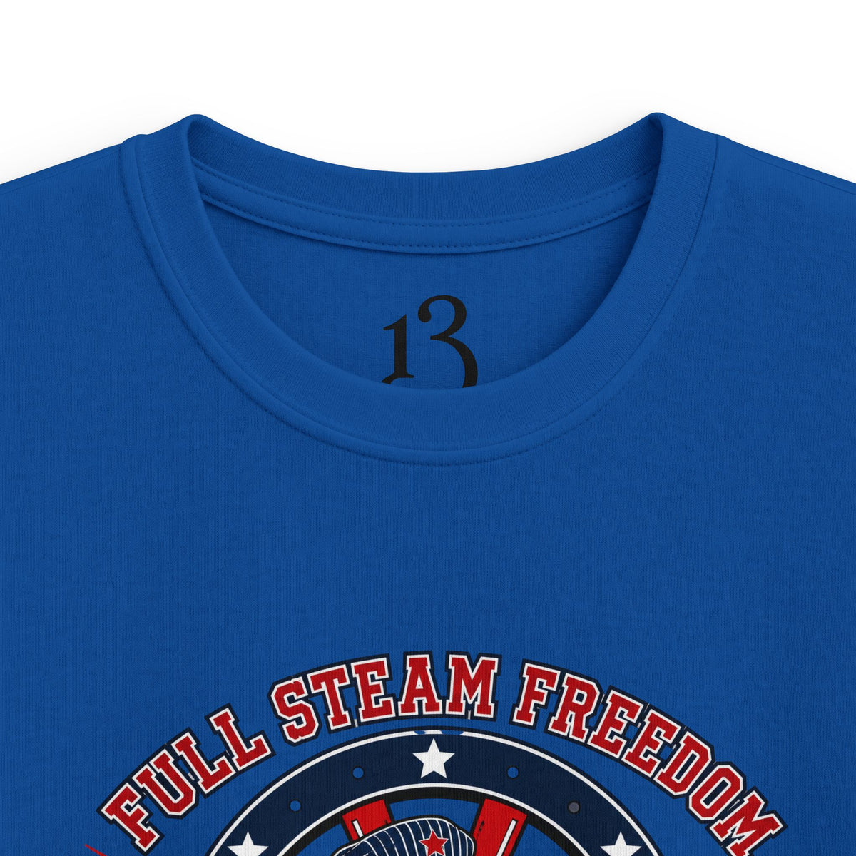 Kids Tee - Patriotic Eagle Engineer "Full Steam Freedom, USA Rail Crew" Railway Graphic