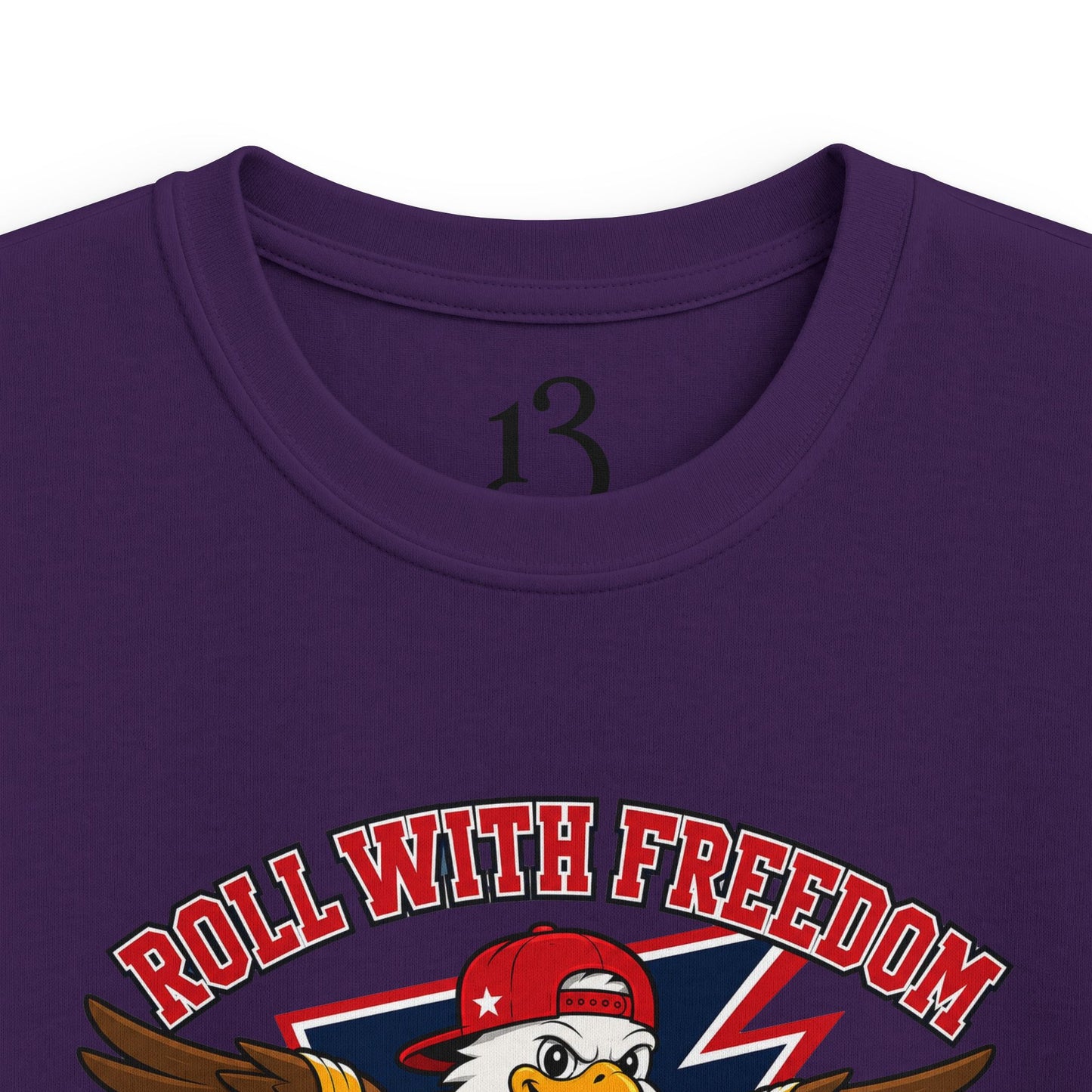 Kids Tee — 'Skate With Freedom' Eagle USA Street Crew Patriotic Skateboard Shirt