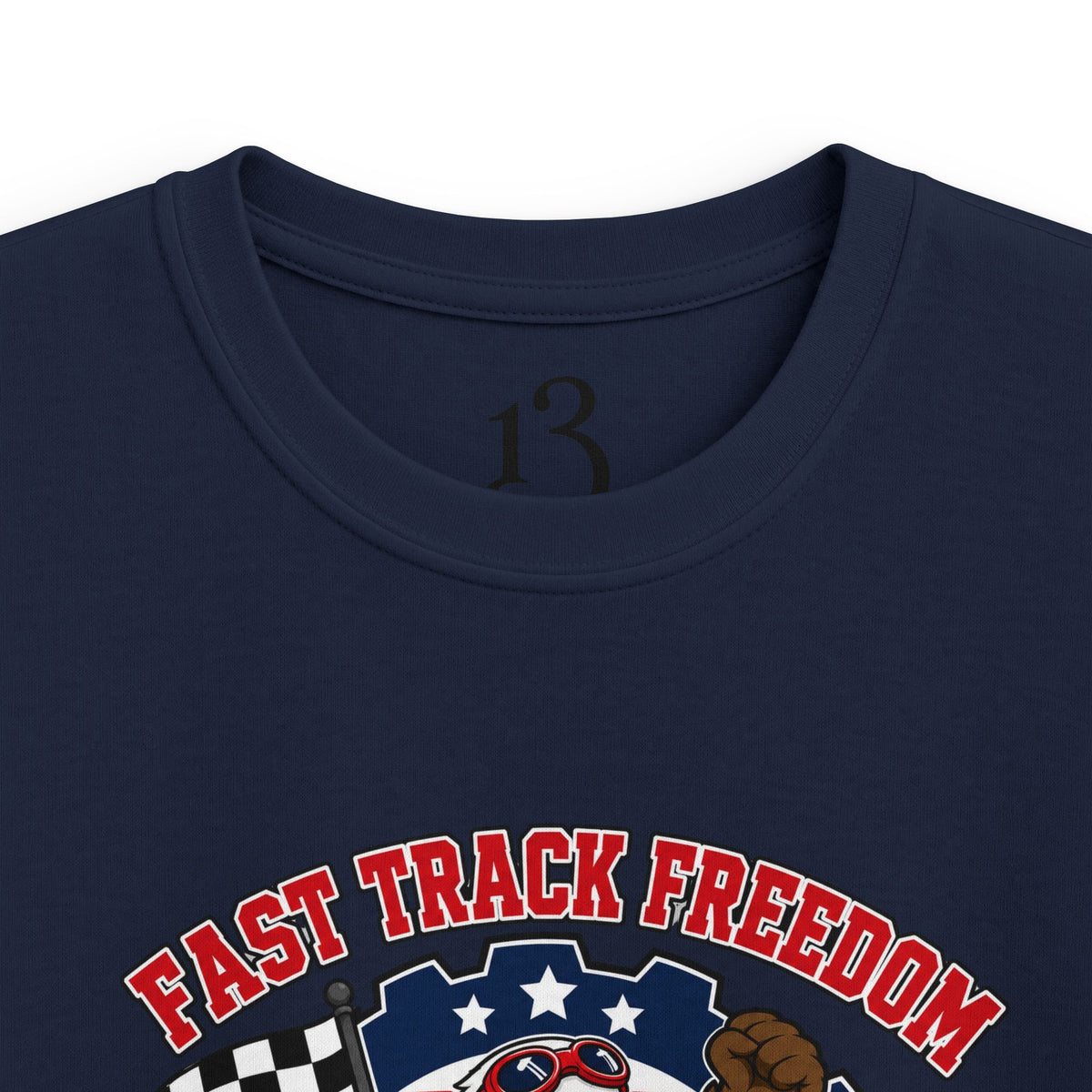 Kids Racing Tee - 'Fast Track Freedom' USA Racing Champion Graphic