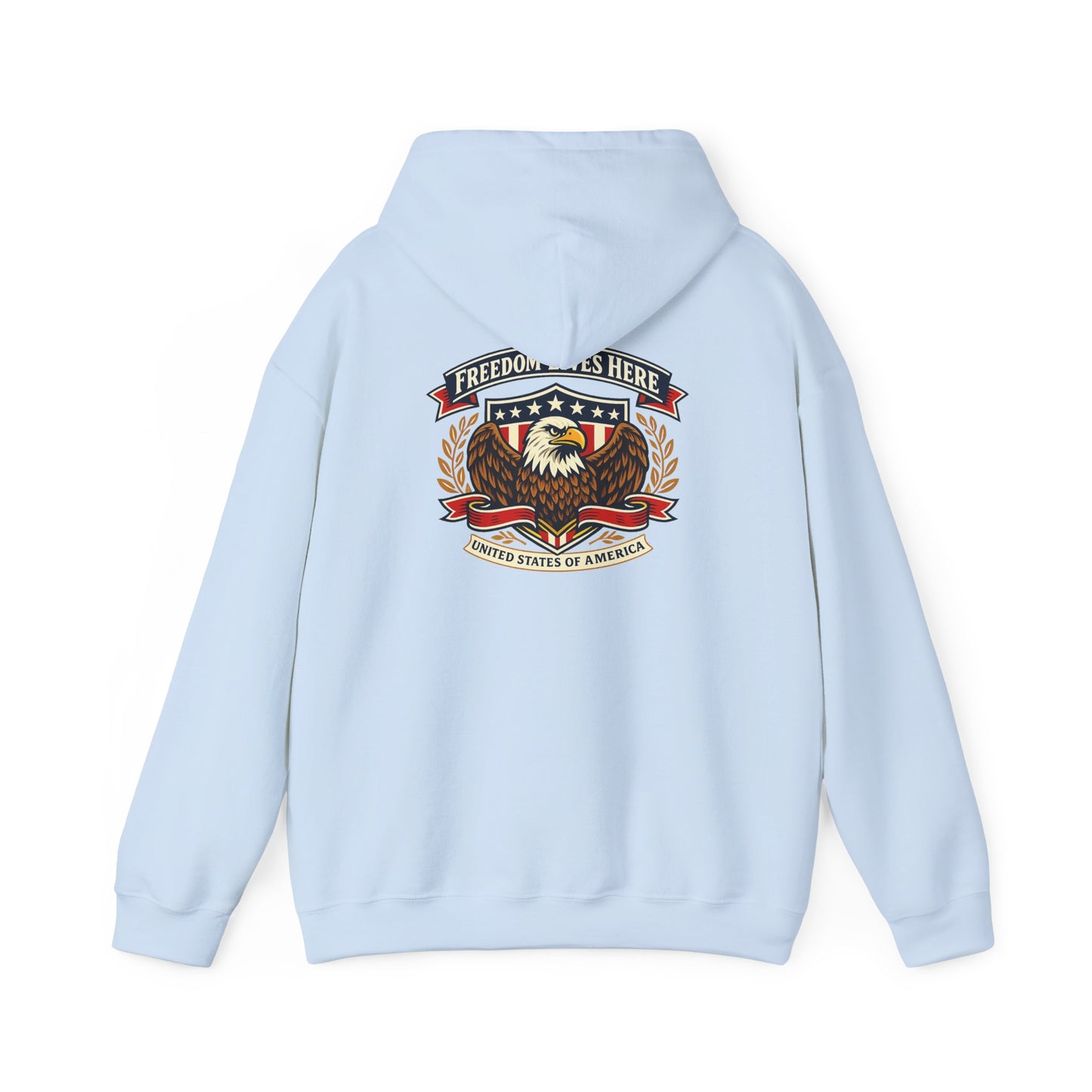 Patriotic Eagle Freedom Hoodie — USA Crest Back Design