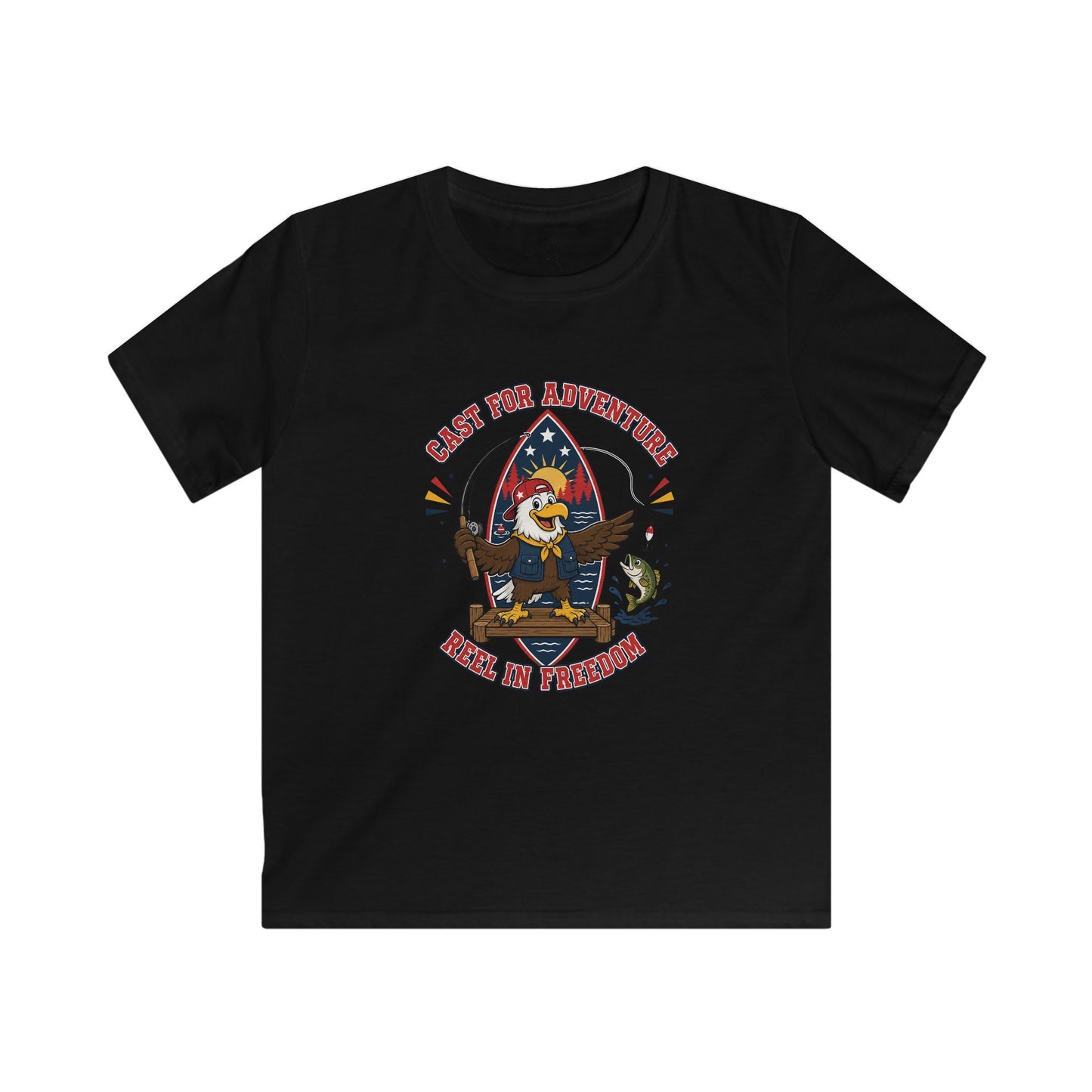 Kids Tee - "Born for Adventure, Raised by Freedom" Eagle Graphic