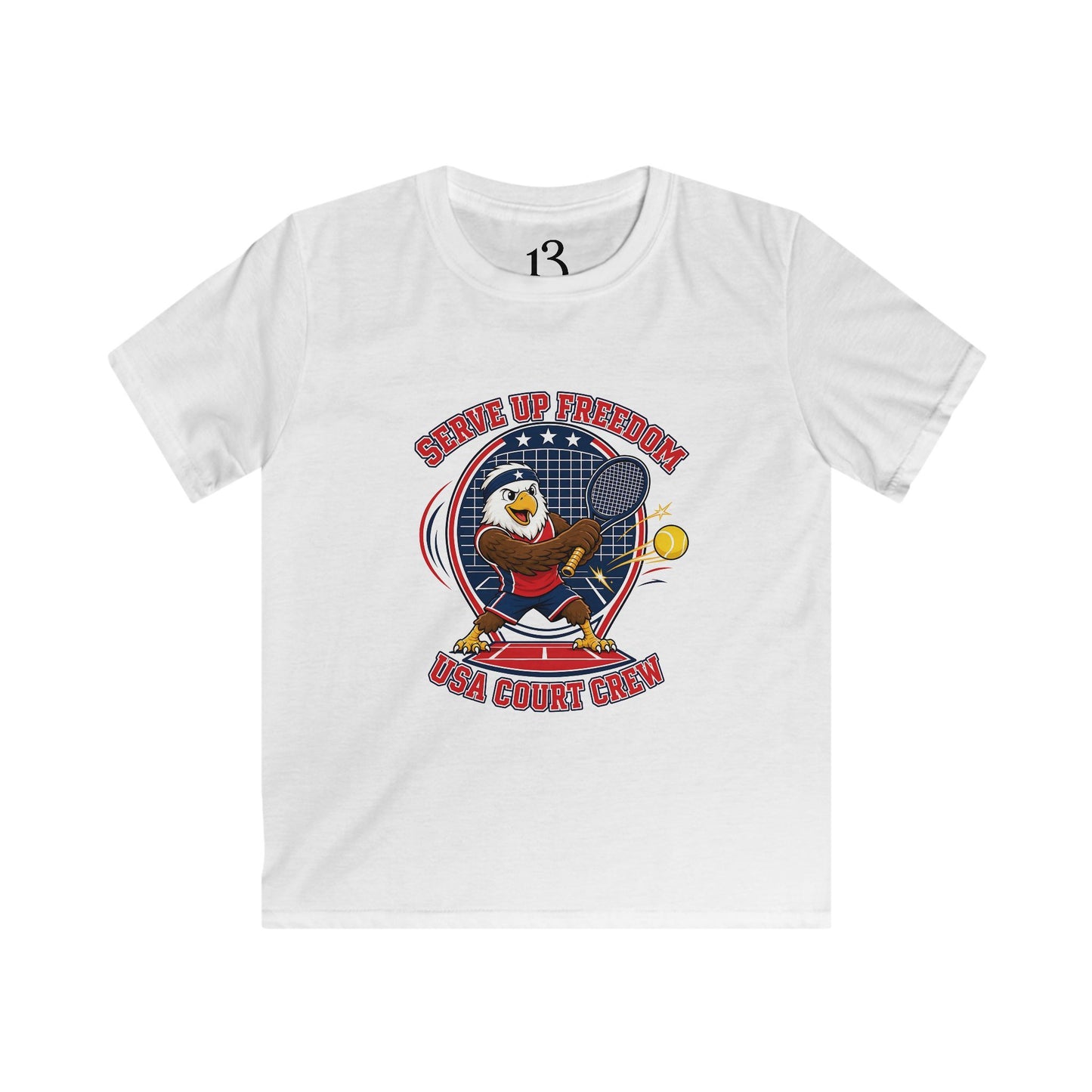 Kids Tee — 'Swing Up Freedom' Tennis Graphic Youth Shirt