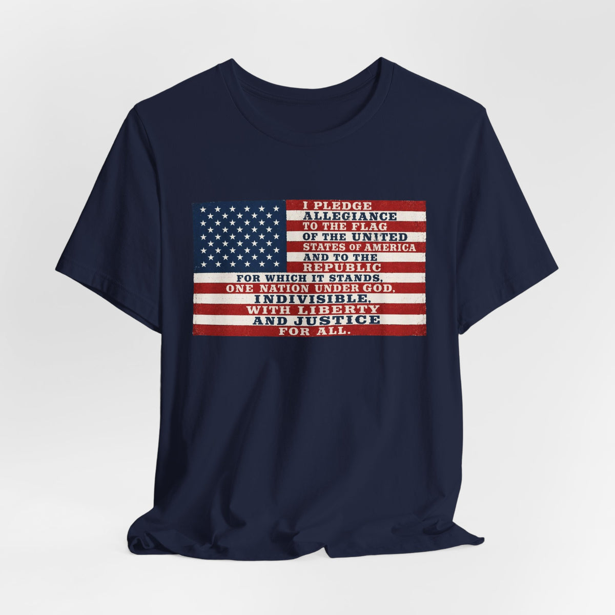 Pledge of Allegiance Flag T-Shirt — American Flag Text Tee