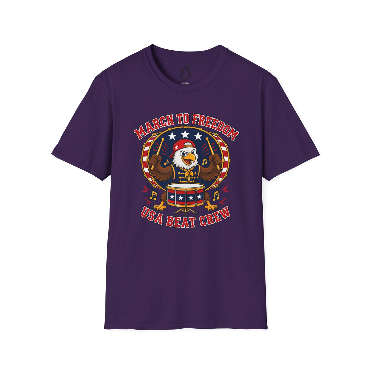 T-Shirt — "March to Freedom" Patriotic Eagle Drumline Tee