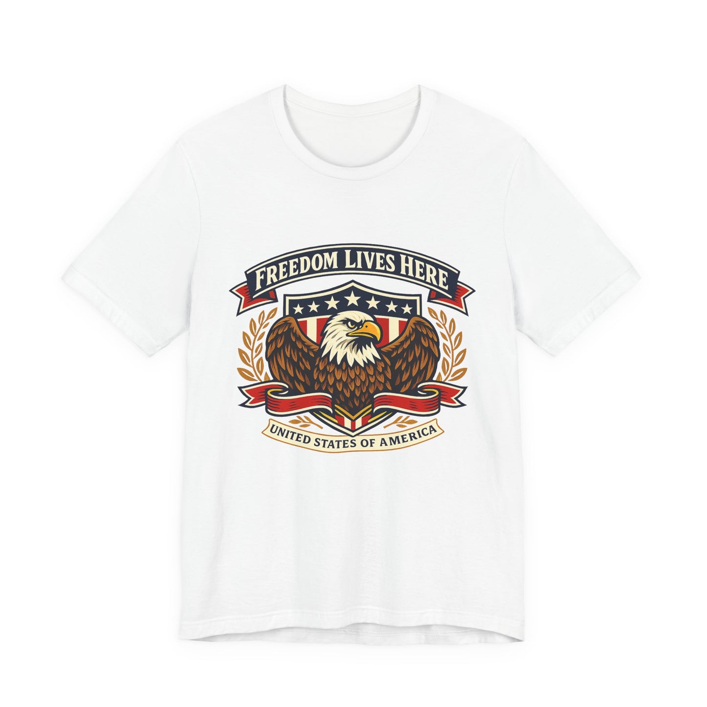 Freedom Lives Here Eagle T-Shirt — Patriotic American Flag Tee