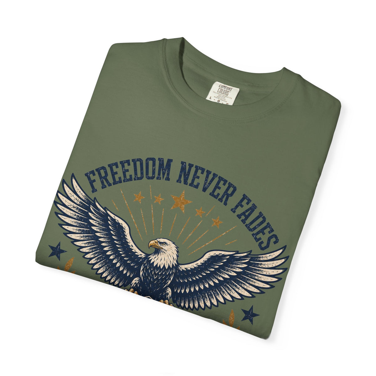 Patriotic Eagle T-Shirt — "Freedom Never Fades" (Est. 1776)