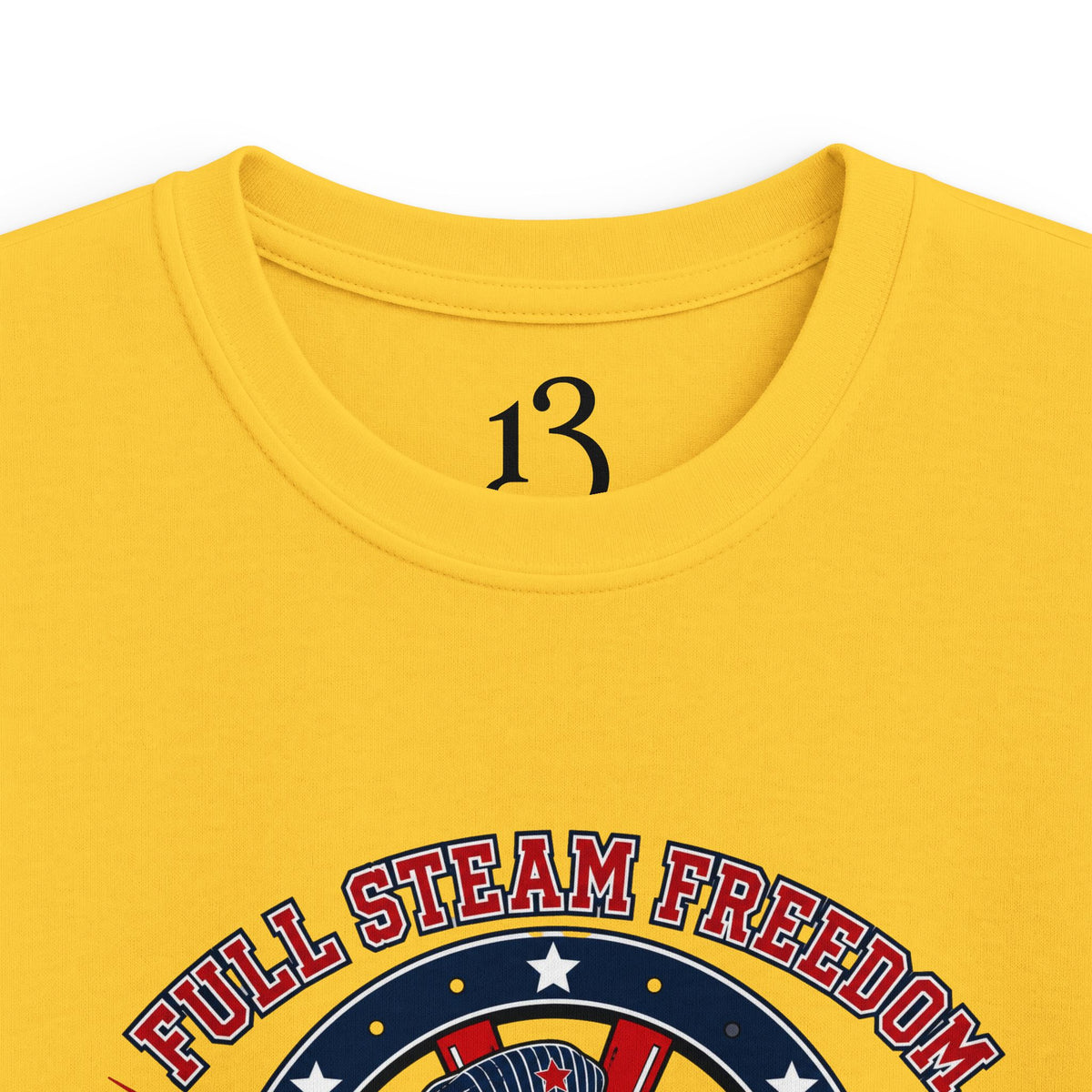 Kids Tee - Patriotic Eagle Engineer "Full Steam Freedom, USA Rail Crew" Railway Graphic