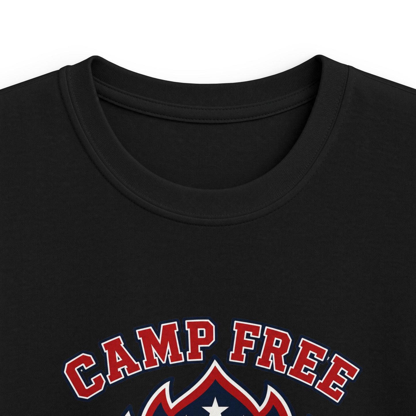 Kids Tee - "Camp Free" Eagle Camping Graphic Shirt for Outdoor-Loving Kids