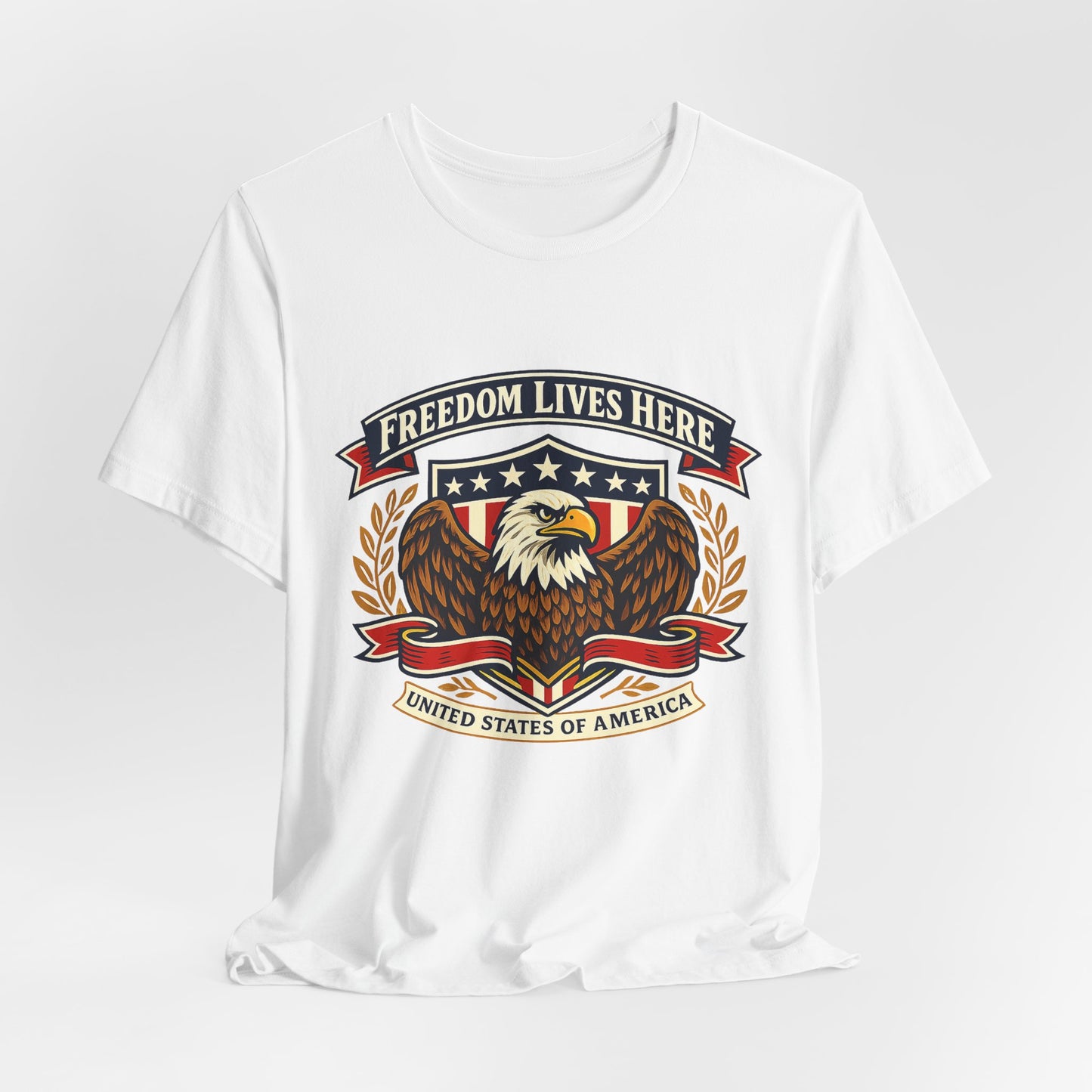 Freedom Lives Here Eagle T-Shirt — Patriotic USA Graphic Tee