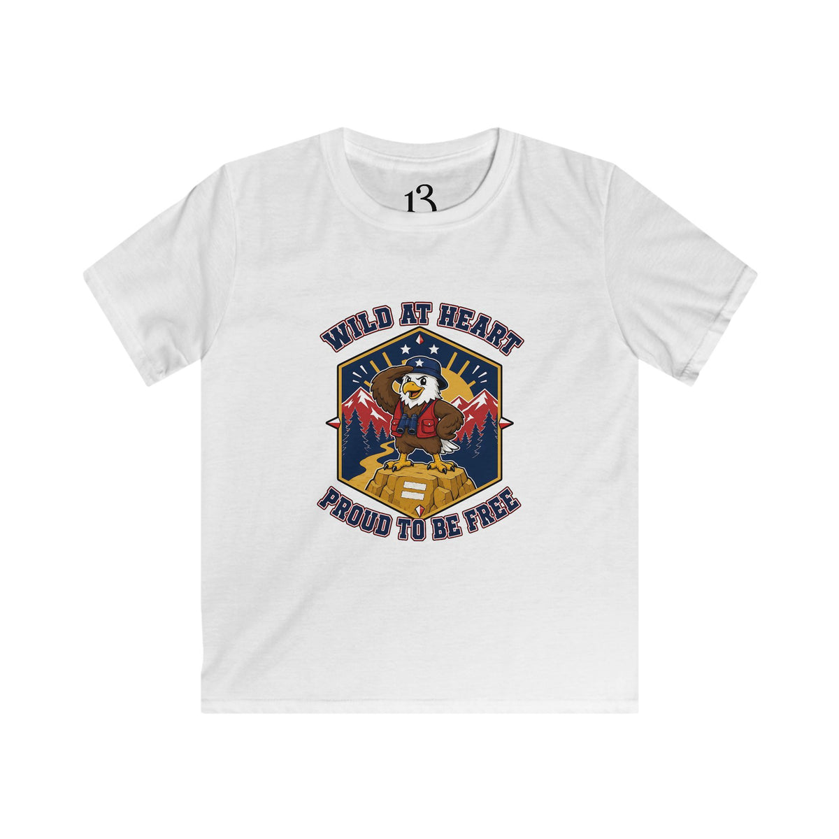Kids Tee — "Wild at Heart, Ready to Be Free" Adventure Bear Graphic