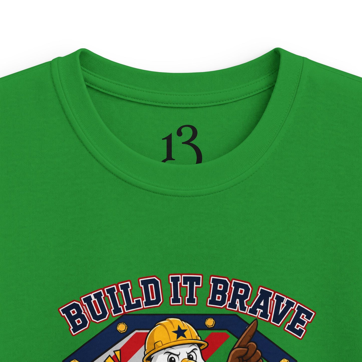 Kids Tee - 'Build It Brave, Make USA Strong' Patriotic Bald Eagle Design