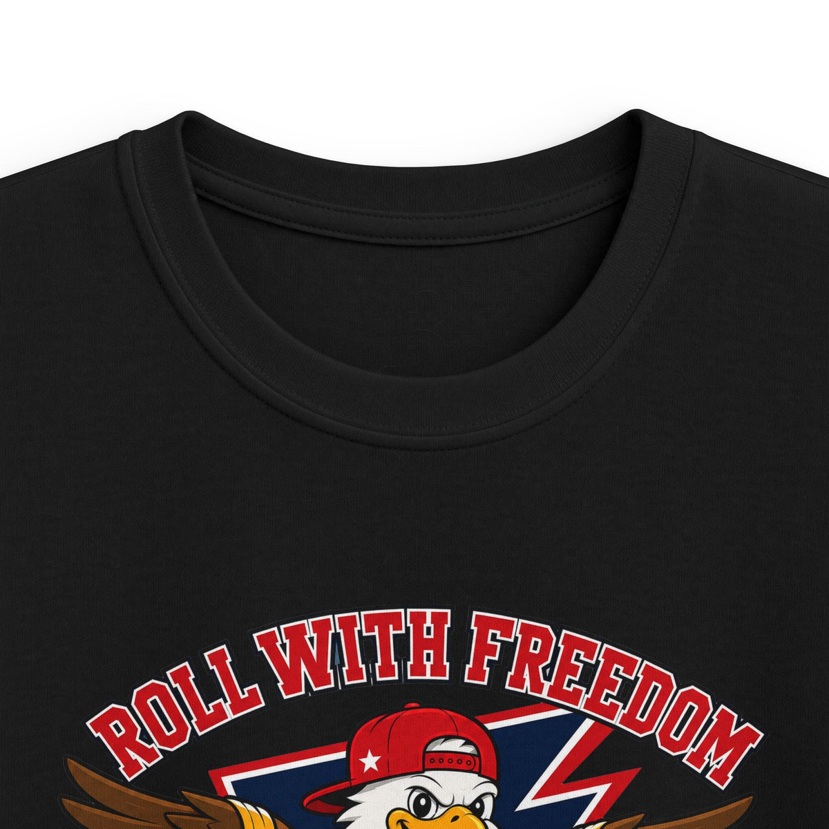 Kids Tee — 'Skate With Freedom' Eagle USA Street Crew Patriotic Skateboard Shirt