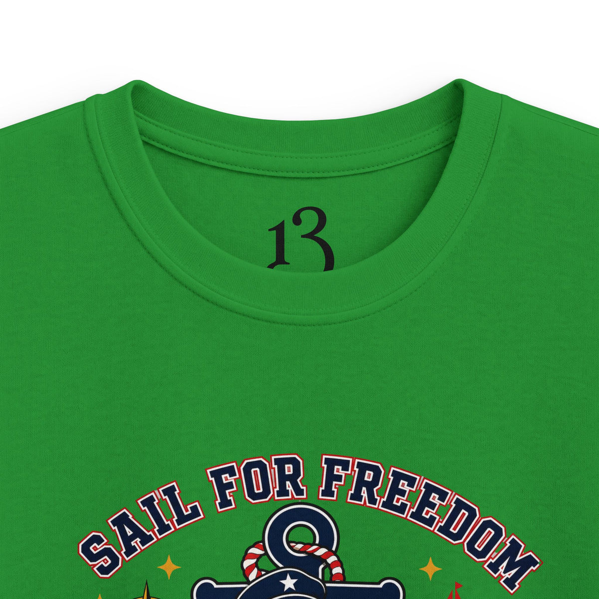 Kids Tee — "Sail for Freedom" USA Deck Crew Patriotic Sailor Graphic