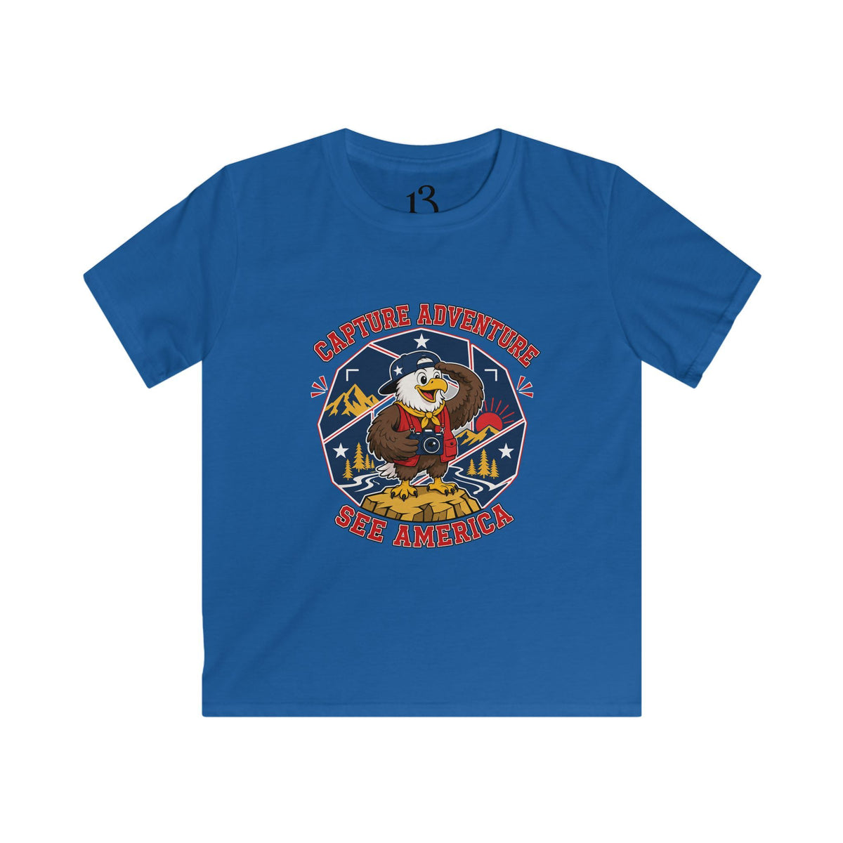 Kids Adventure Tee — "Capture Adventure, See America" Eagle Graphic