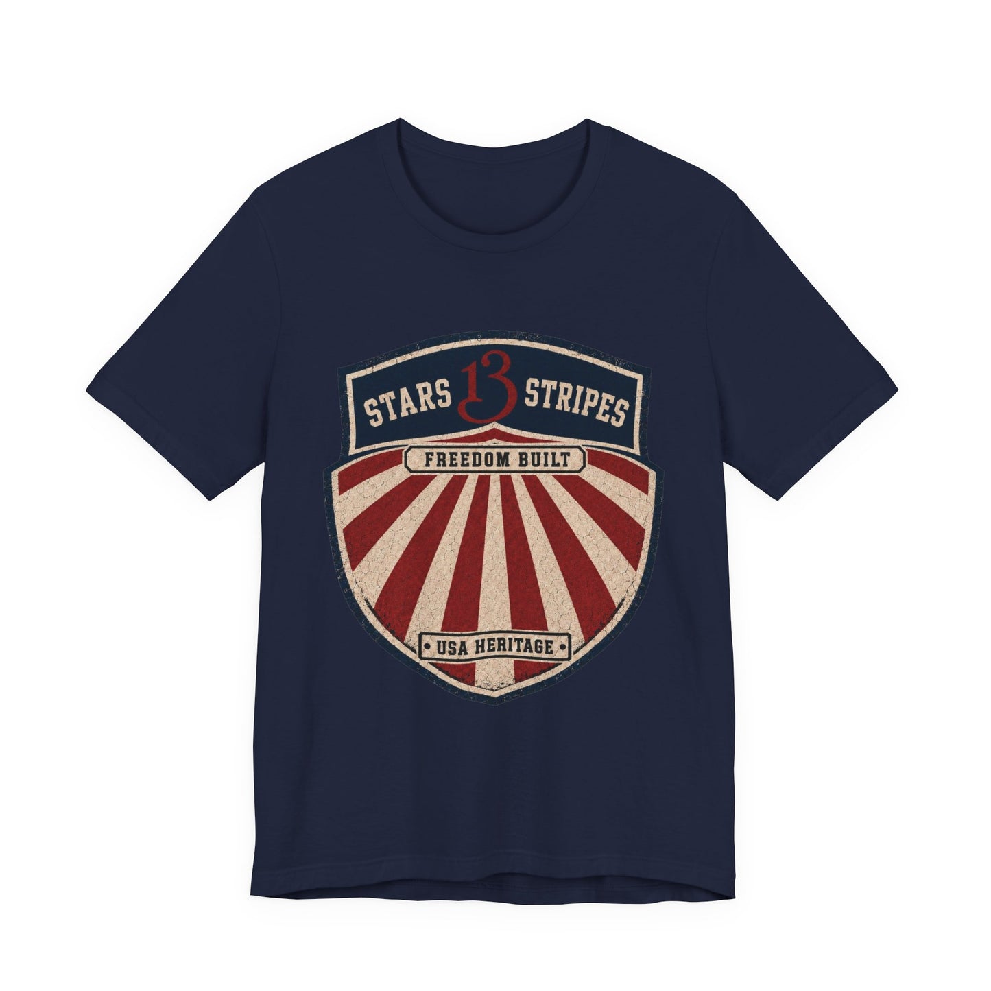 Stars13stripeS Shield T‑Shirt — Freedom Built USA Heritage Tee