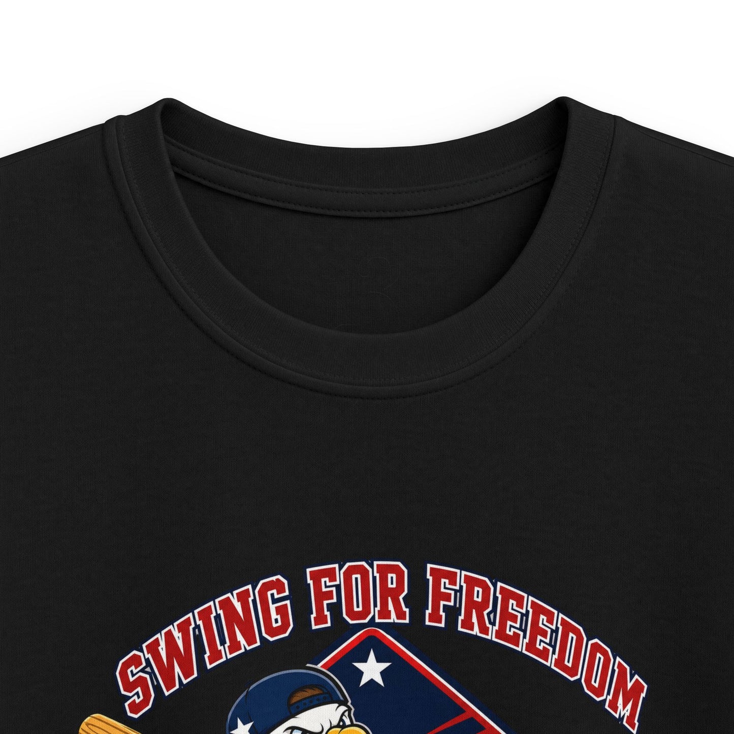 Kids Tee - "Swinging for Freedom" Patriotic Baseball Eagle Design