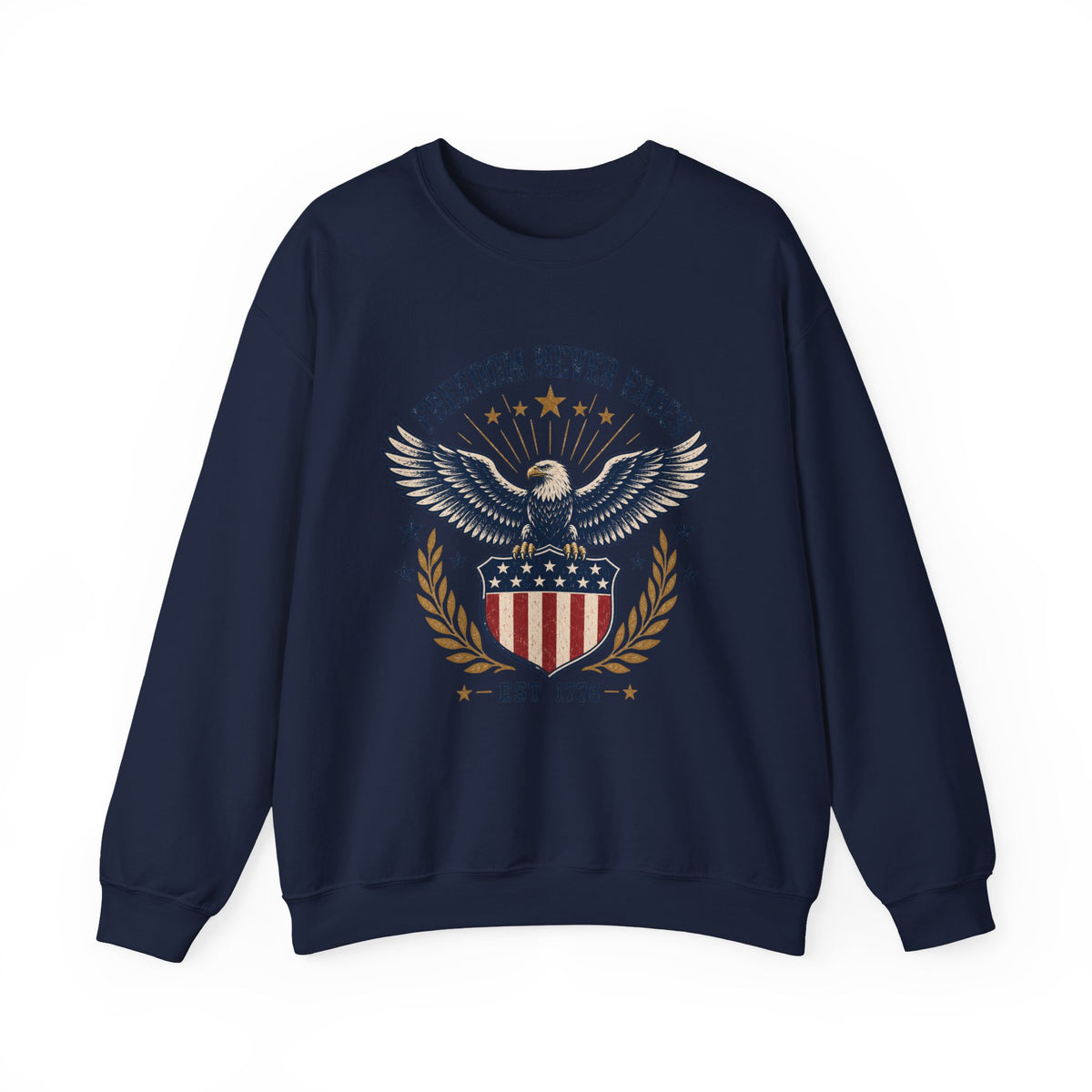 Freedom Never Fades Sweatshirt — Patriotic Eagle Crewneck