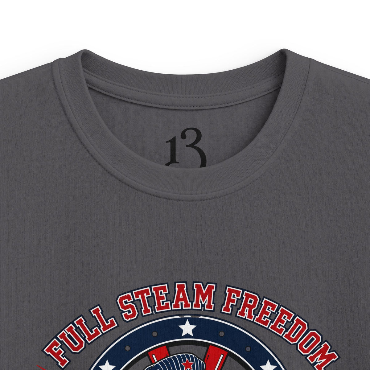Kids Tee - Patriotic Eagle Engineer "Full Steam Freedom, USA Rail Crew" Railway Graphic