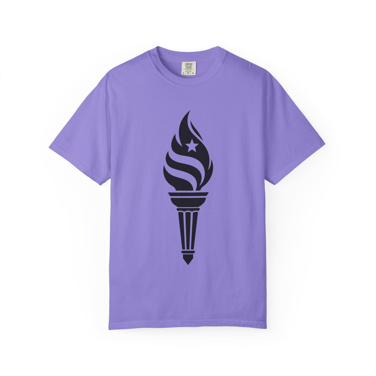 Liberty Torch T-Shirt — Patriotic Flame Tee with Star Emblem