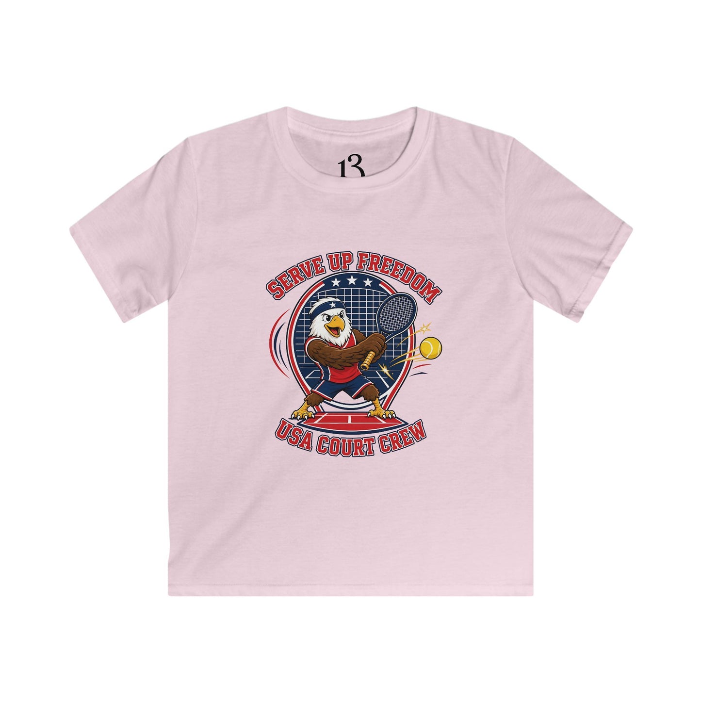 Kids Tee — 'Swing Up Freedom' Tennis Graphic Youth Shirt