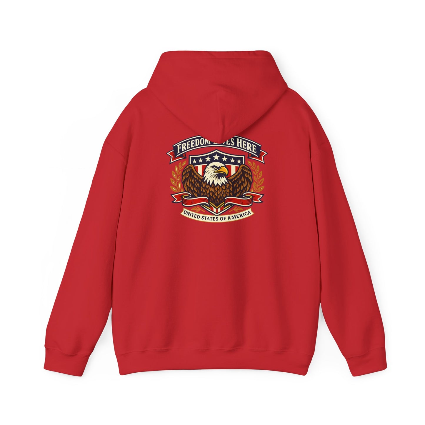 Patriotic Eagle Freedom Hoodie — USA Crest Back Design