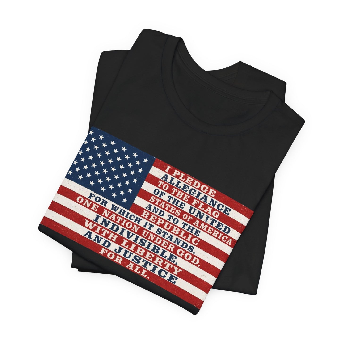 Pledge of Allegiance Flag T-Shirt — American Flag Text Tee