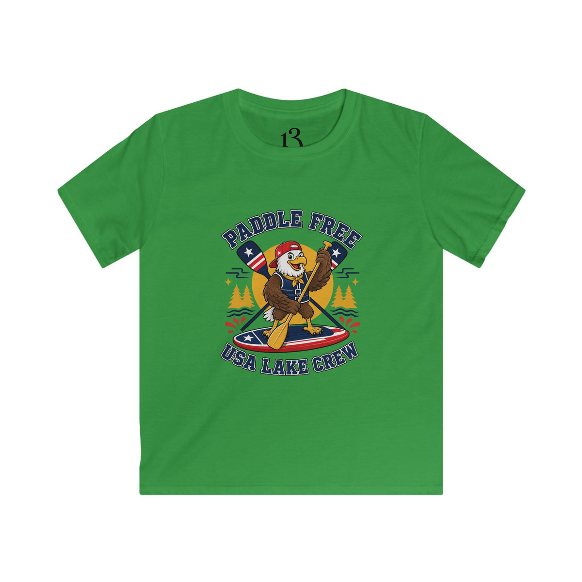 Paddle Kids Tee — "Paddle Free" USA Lake Crew Shirt