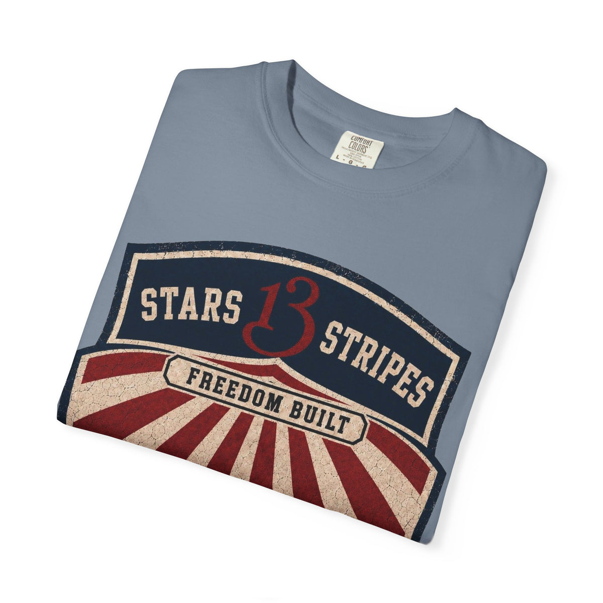 Stars13stripeS Shield T-Shirt — Freedom Built USA Heritage Tee