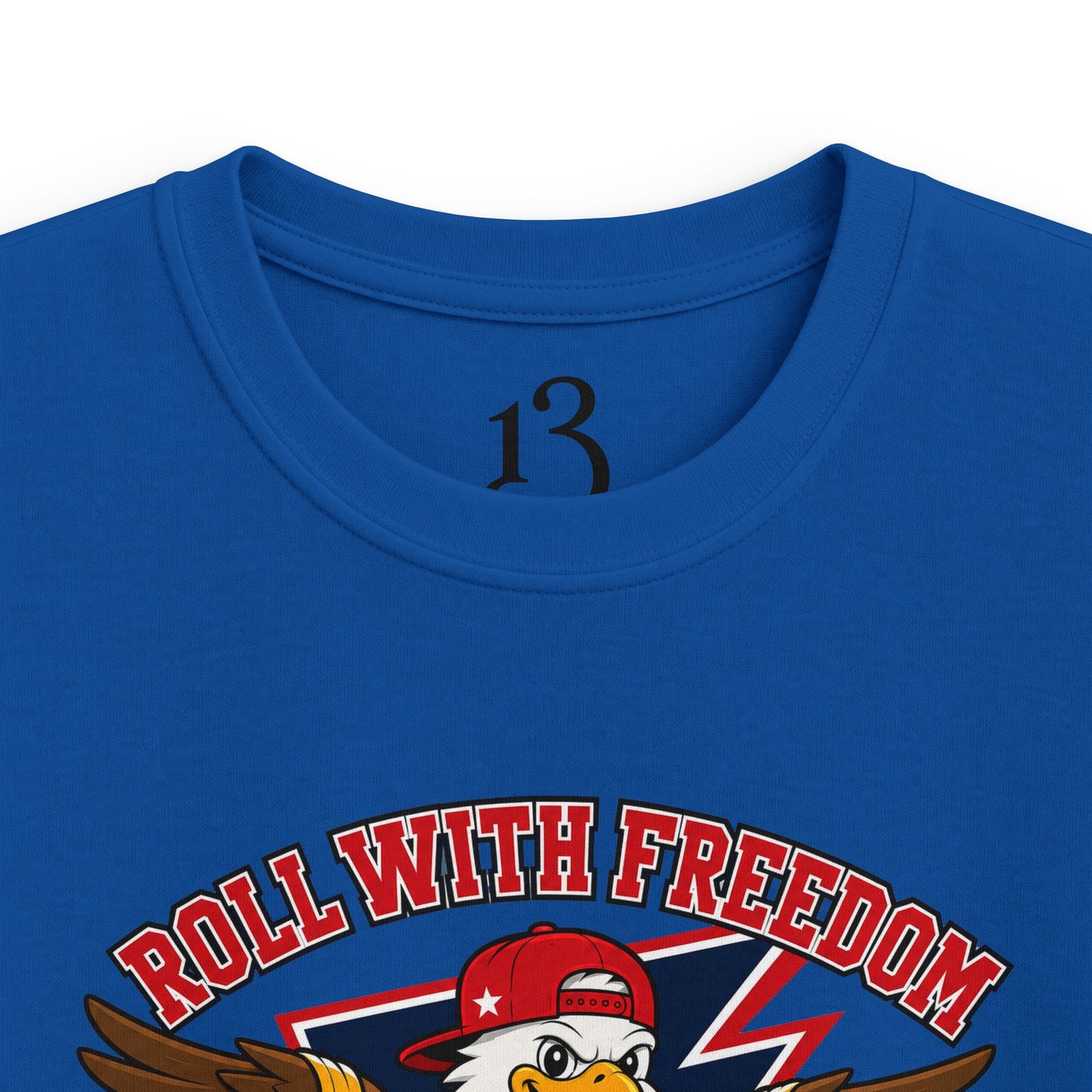 Kids Tee — 'Skate With Freedom' Eagle USA Street Crew Patriotic Skateboard Shirt