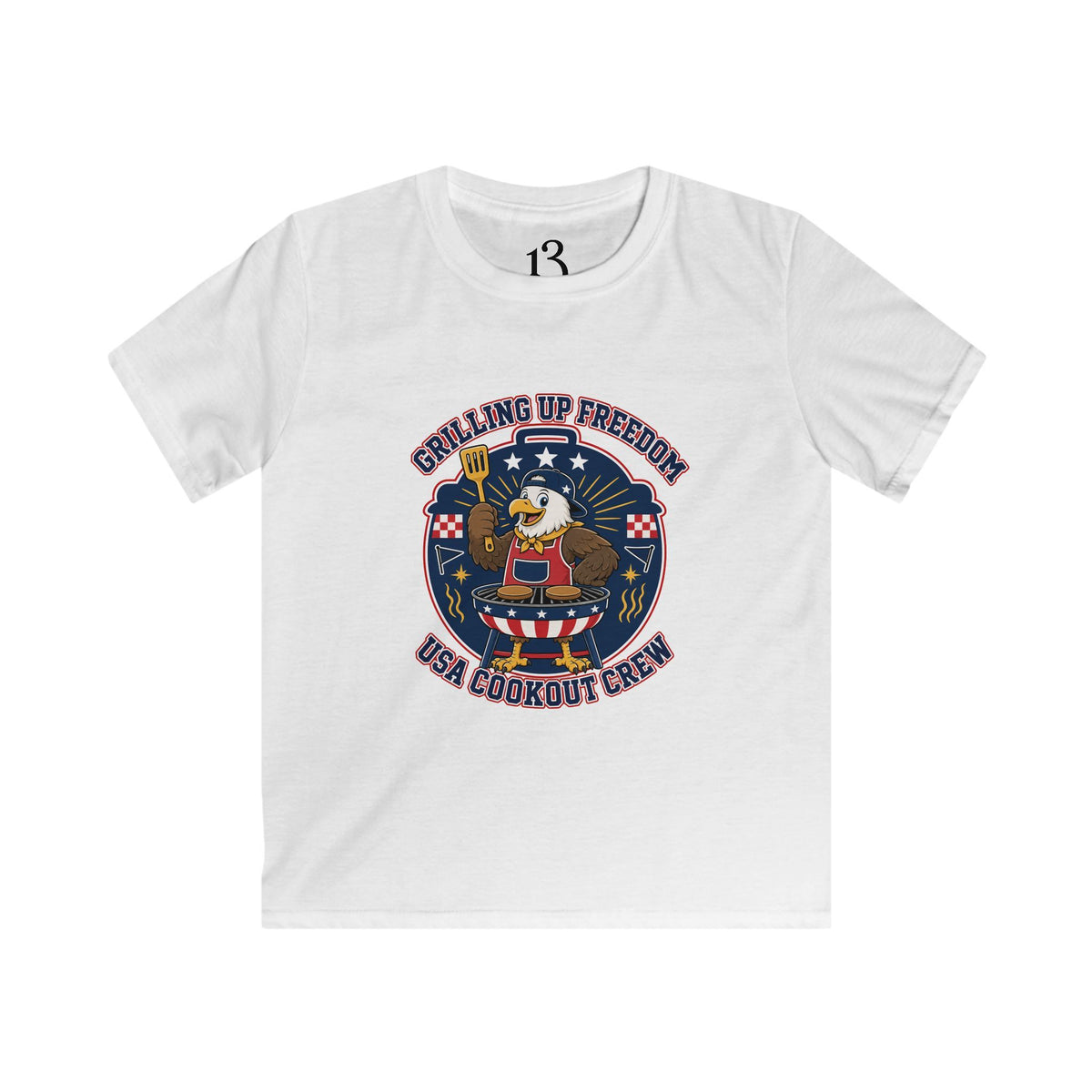 Kids T‑Shirt — "Grilling Up Freedom" USA Cookout Crew Patriotic BBQ Tee
