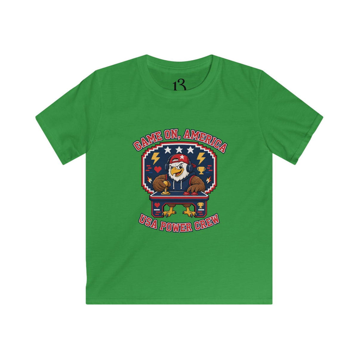 Kids Tee — 'Game On, America' Eagle Arcade Graphic Shirt