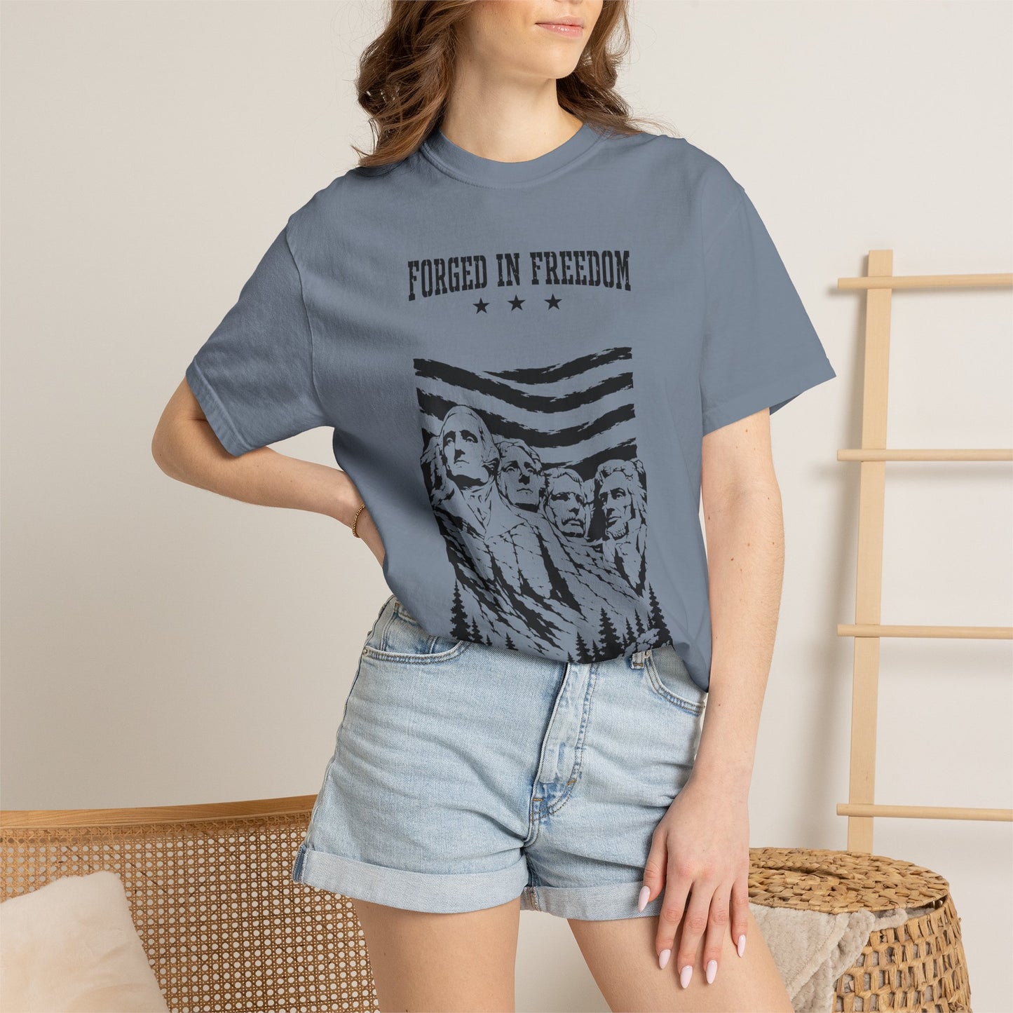 Forged in Freedom T-Shirt — Mount Rushmore Patriotic Tee (United States of America 1776)