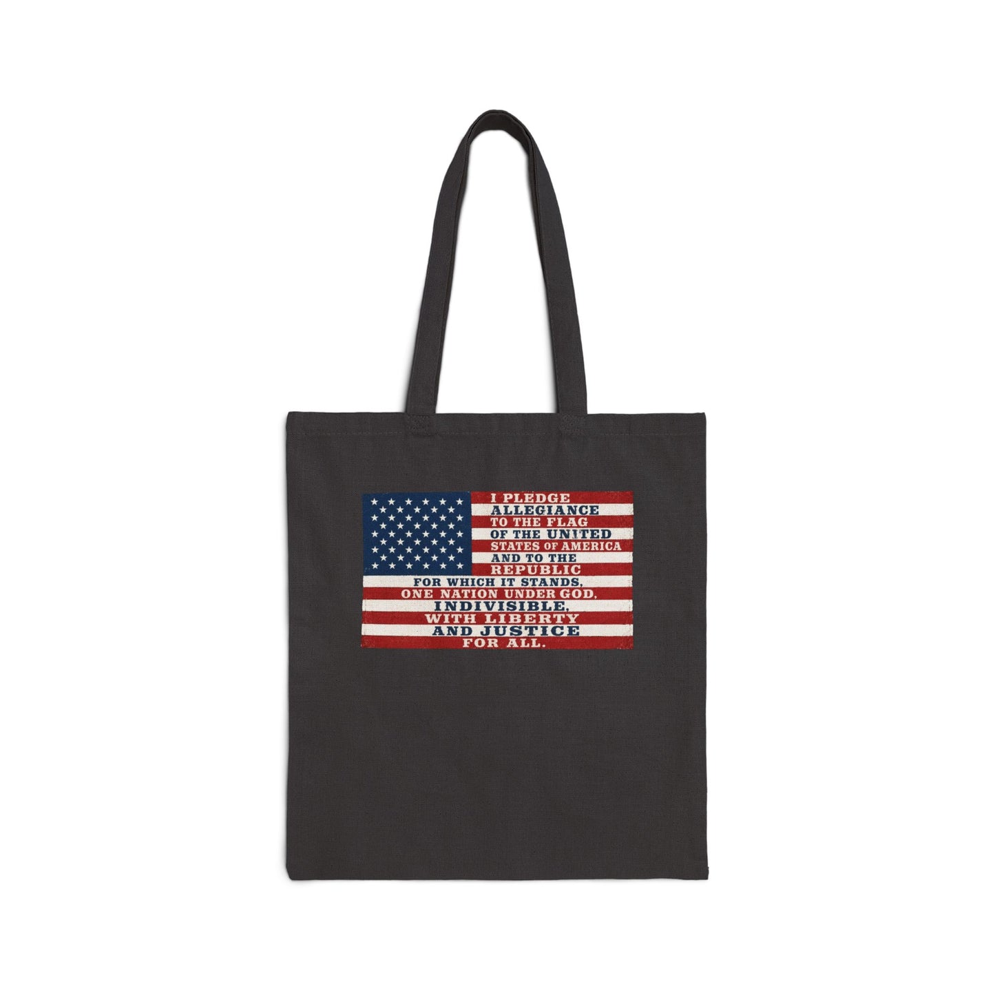American Flag Tote Bag - Patriotic Cotton Canvas Grocery & Beach Tote