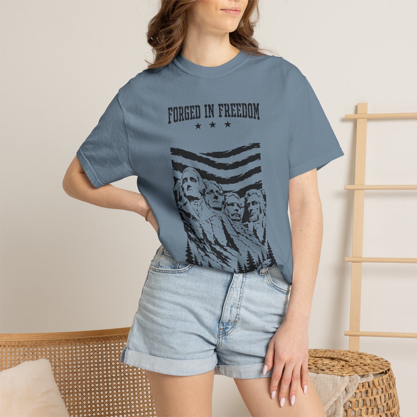 Forged in Freedom T-Shirt — Mount Rushmore Patriotic Tee (United States of America 1776)