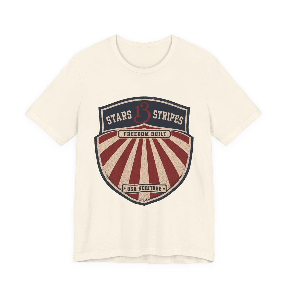 Stars13stripeS Shield T‑Shirt — Freedom Built USA Heritage Tee