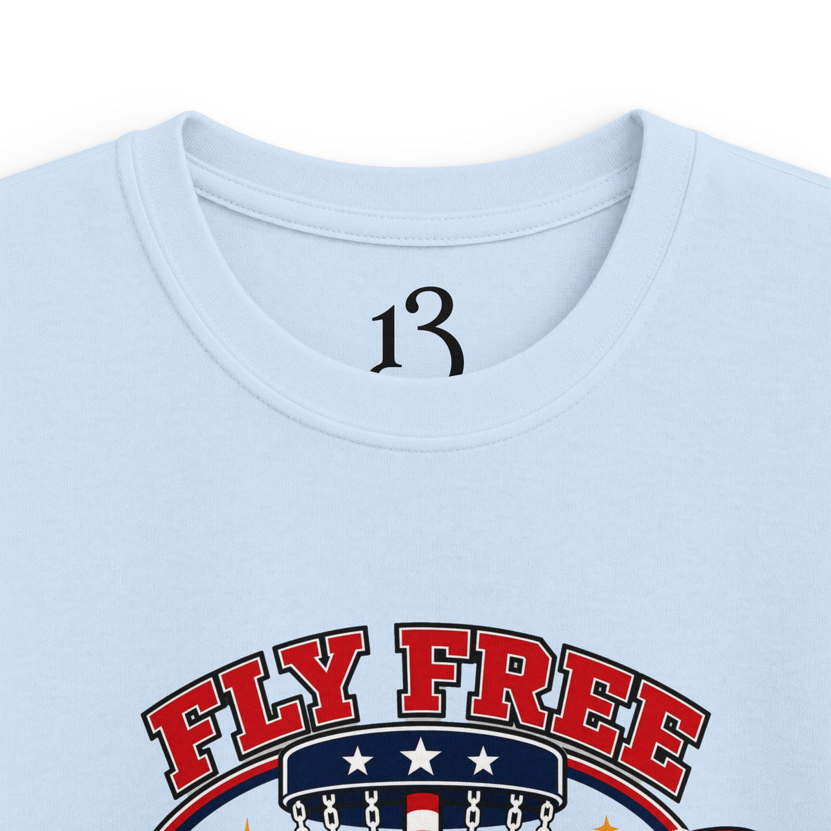 Kids Tee — "Fly Free USA Disc Crew" Patriotic Eagle Graphic
