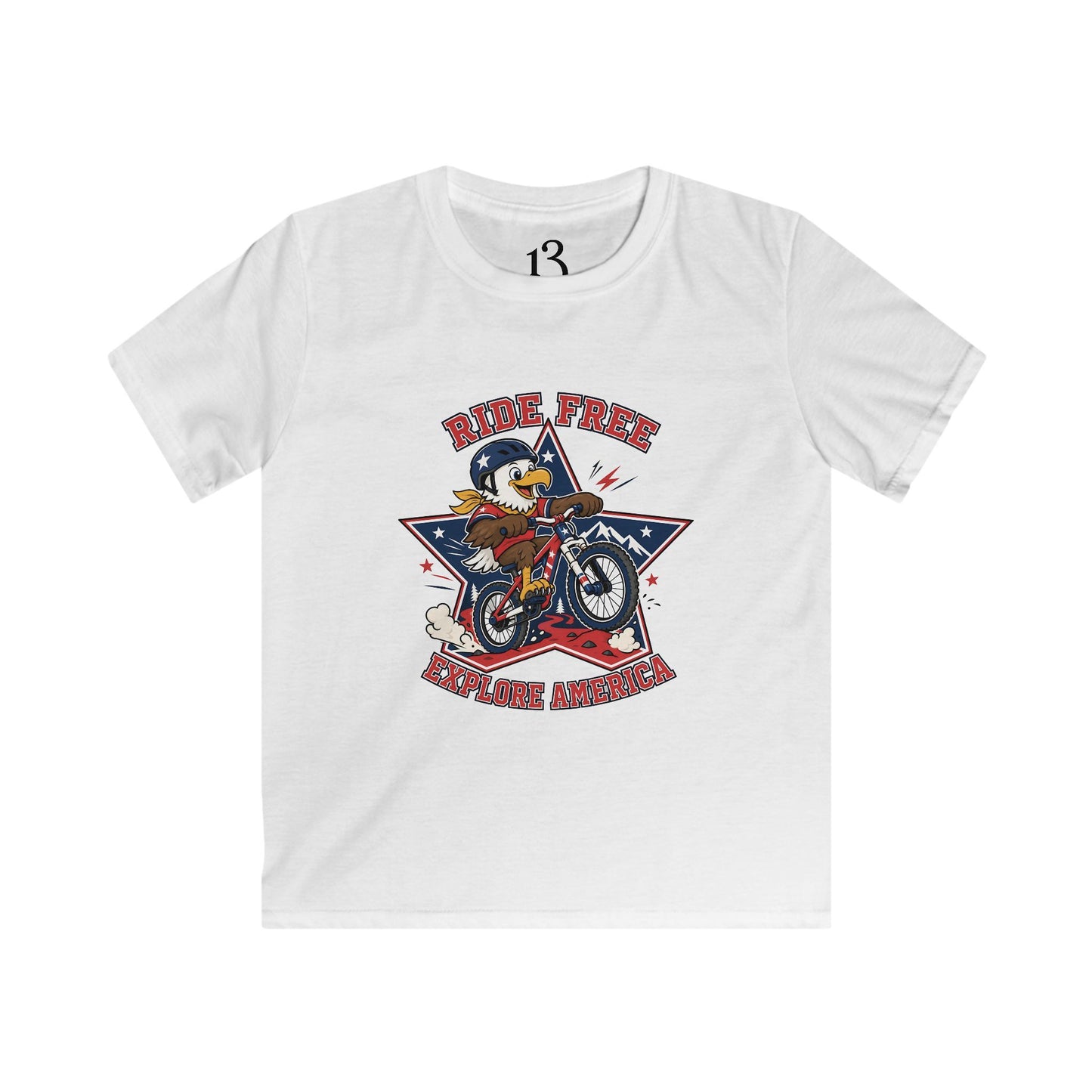 Kids' Bicycle Tee — "Ride Free" Retro Biker Graphic